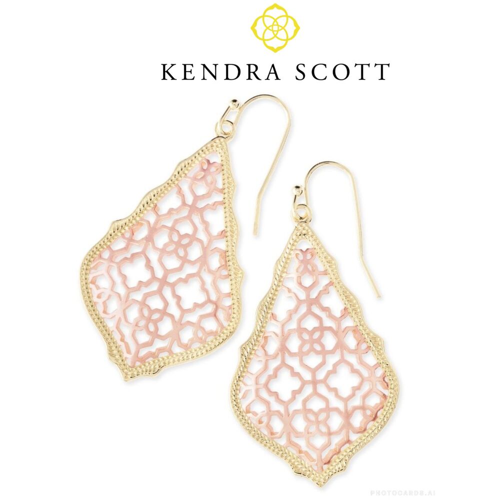 Kendra Scott Addie Gold Rose Gold Filigree Drop Earrings